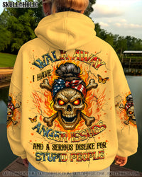 WALK AWAY I HAVE ANGER ISSUES SKULL ALL OVER PRINT - YHHG0910252