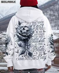 THE GOOD GIRL IN ME GOT TIRED SKULL MESSY BUN TIE DYE ALL OVER PRINT - TLNO06023251