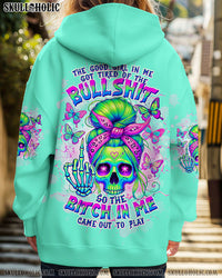 THE GOOD GIRL IN ME SKULL MESSY BUN  ALL OVER PRINT - TLTW2412242