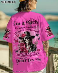 I'M A B DON'T TRY ME SKULL LADY ALL OVER PRINT - TLNZ1803251