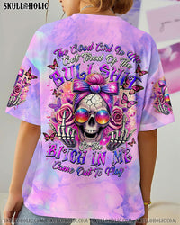 THE GOOD GIRL IN ME MESSY BUN SKULL ALL OVER PRINT - TYTM2707242
