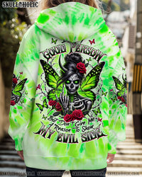 I'M A GOOD PERSON SKULL MESSY BUN TIE DYE  ALL OVER PRINT - TLTW2702251