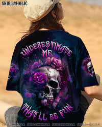 UNDERESTIMATE ME ROSE SKULL ALL OVER PRINT - TLTW1609234