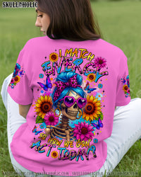 I MATCH ENERGY SKULL MESSY BUN ALL OVER PRINT - TLTR2508253
