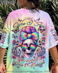 I AM WHO I AM YOUR APPROVAL ISN'T NEEDED MESSY BUN ALL OVER PRINT - TLNT2507241