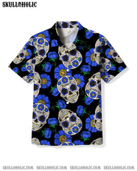 SUGAR SKULL FLOWER HAWAIIAN SHIRT  - TLNT0404252