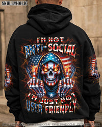 I'M NOT ANTI-SOCIAL MAD REAPER SKULL ALL OVER PRINT - YHLN1602241