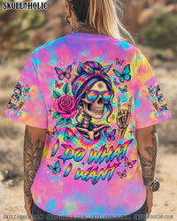 I DO WHAT I WANT MESSY BUN SKULL TIE DYE ALL OVER PRINT  - TLNZ1405253