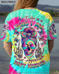 I AM WHO I AM YOUR APPROVAL ISN'T NEEDED MESSY BUN ALL OVER PRINT - TLTW3107241