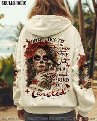 DON'T TRY TO FIGURE ME OUT SUGAR SKULL ALL OVER PRINT   - TLPQ0411242