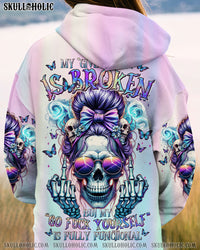 MY GIVE A F IS BROKEN MESSY BUN SKULL ALL OVER PRINT - TLTR1011231