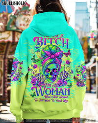I'M NOT A B I'M A WOMAN MESSY BUN SKULL ALL OVER PRINT  - TLTW0201251