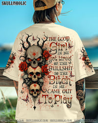 THE GOOD GIRL IN ME SKULL ROSE ALL OVER PRINT   - TLNO1103251