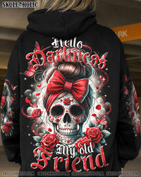 HELLO DARKNESS MY OLD FRIEND MESSY BUN ALL OVER PRINT - TYTM2311234