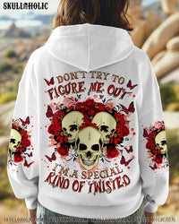 DON'T TRY TO FIGURE ME OUT ROSE SKULL ALL OVER PRINT  - TLNZ2811241