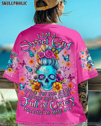 I AM A SWEET GIRL FLOWER SKULL ALL OVER PRINT -  TLNO2603252