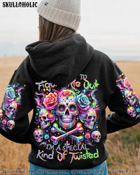 DON'T TRY TO FIGURE ME OUT BONE SKULL ALL OVER PRINT - TLTR2510233