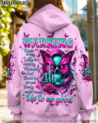 WARNING KINDA CRAZY SKULL LADY ALL OVER PRINT  - TLNT1402254