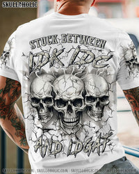 STUCK BETWEEN IDK IDC AND IDGAF SKULL ALL OVER PRINT - YHLN2507242