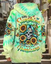 SHE IS SUNSHINE SKULL TIE DYE ALL OVER PRINT - TLTW0701251