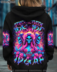 STUCK BETWEEN IDK IDC AND IDGAF SKULL ALL OVER PRINT - YHDU1901241