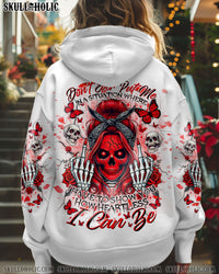 HOW HEARTLESS I CAN BE SKULL MESSY BUN ALL OVER PRINT - TLNT2802255