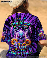 SHE IS SUNSHINE SKULL WINGS SUNFLOWER ALL OVER PRINT - TLTW0412233