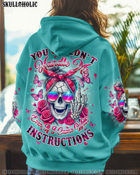 YOU COULDN'T HANDLE ME  MESSY BUN SKULL ALL OVER PRINT - TYQY0502252