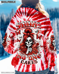 SHHH NO ONE CARES SKULL LADY TIE DYE ALL OVER PRINT - TLNZ1202251