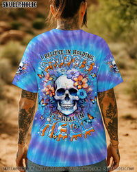 I'LL HEAL IN HELL SKULL FLORAL TIE DYE ALL OVER PRINT - TLNT1206253