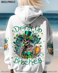 DRINK UP B SKULL LADY PATRICK'S DAY ALL OVER PRINT - YHLN1601241