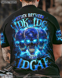 STUCK BETWEEN IDK IDC AND IDGAF SKULL ALL OVER PRINT - TLNZ1803241