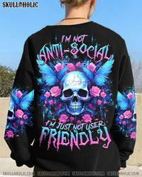 I'M NOT ANTI-SOCIAL SKULL ROSE ALL OVER PRINT - TLTR0512235