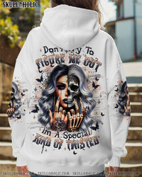 DON'T TRY TO FIGURE ME OUT SKULL LADY ALL OVER PRINT - TLTW0509242