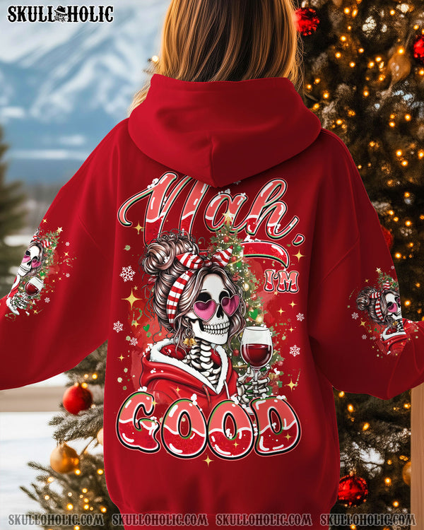 NAH I'M GOOD MESSY BUN SKULL CHRISTMAS ALL OVER PRINT - TYQY1111252