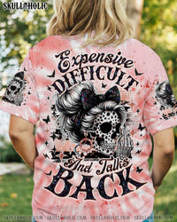 EXPENSIVE DIFFICULT AND TALKS BACK MESSY BUN TIE DYE ALL OVER PRINT - TLNO12060253