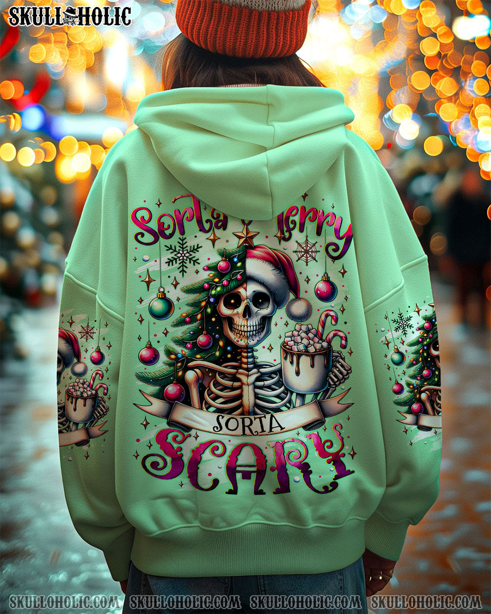 SORTA MERRY SORTA SCARY SKULL CHRISTMAS ALL OVER PRINT - TYTM2810244