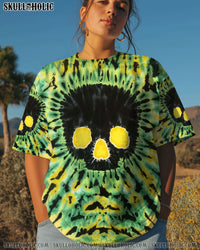 BLACK SKULL TIE DYE HAND DYED ALL OVER PRINT - TLTW0408251