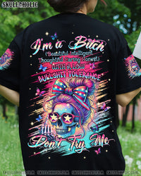 I'M A B DON'T TRY ME MESSY BUN ALL OVER PRINT - TLPQ1507242