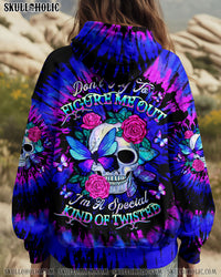 DON'T TRY TO FIGURE ME OUT SKULL ROSE BUTTERFLY TIE DYE ALL OVER PRINT -  TLTW1112241