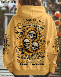 SHE IS SUNSHINE SUNFLOWER SKULL ALL OVER PRINT - YHLT0811242