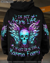 KARMA FAIRY PINK SKULL WINGS ALL OVER PRINT - YHDU2109231