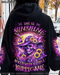 SHE IS SUNSHINE SUNFLOWER SKULL ALL OVER PRINT - YHLT2901242