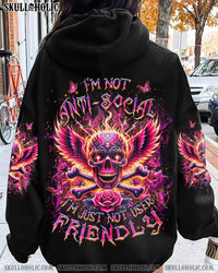 I'M NOT ANTI-SOCIAL MAD SKULL WINGS ALL OVER PRINT - YHDU1801242