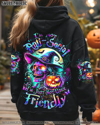 I'M NOT ANTI-SOCIAL MAD SKULL WITCH HALLOWEEN ALL OVER PRINT - YHDU2008241