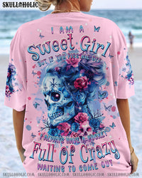 I AM A SWEET GIRL MESSY BUN SKULL ALL OVER PRINT - TLPQ1903243