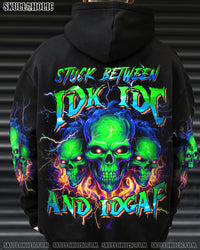 STUCK BETWEEN IDK IDC AND IDGAF SKULL ALL OVER PRINT - YHHN1112234