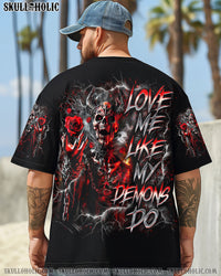 LOVE ME LIKE MY DEMONS DO SKULL ALL OVER PRINT - TLNO2103251