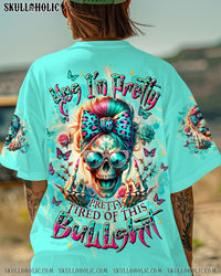 YES I'M PRETTY SKULL MESSY BUN  ALL OVER PRINT - TLTW0505252