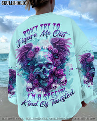 DON'T TRY TO FIGURE ME OUT SKULL WINGS ALL OVER PRINT - TLNT1603242